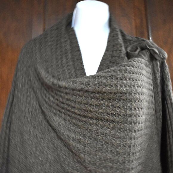 Inhabit Wool Yak Blend Waffle Knit Wrap Cardigan Sweater Jacket Size Small - Picture 8 of 14